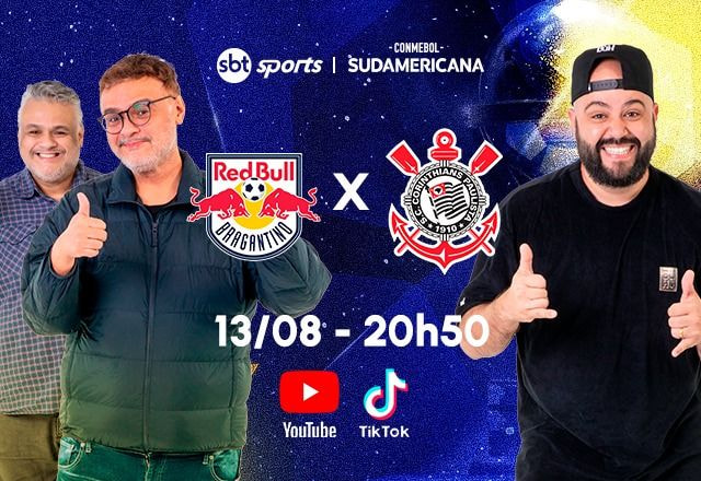 Imagem da noticia SBT terá transmissão descontraída de Bragantino x Corinthians pela Sul-Americana