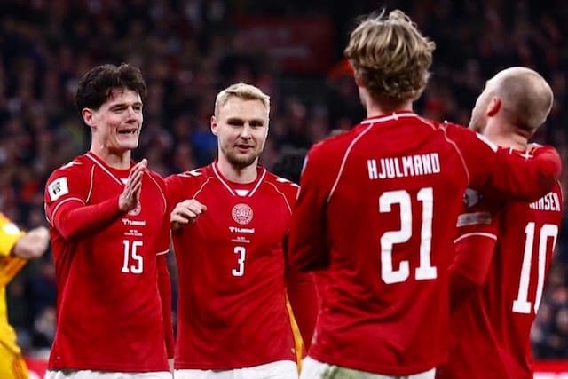 Dinamarca goleia Macedônia do Norte e segue na luta pela Copa do Mundo Dinamarca goleia Macedônia do Norte e segue na luta pela Copa do Mundo