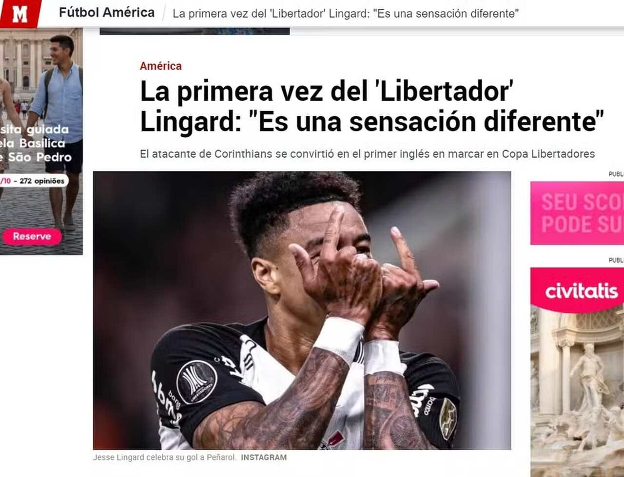 Imagem da noticia Jornal espanhol exalta início de Lingard no Corinthians: “Libertador”