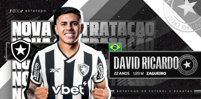 Imagem da noticia Botafogo anuncia a contratação do zagueiro David Ricardo