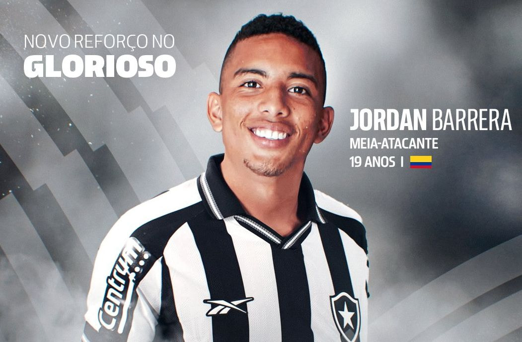 Imagem da noticia Botafogo anuncia o meia-atacante colombiano Jordan Barrera
