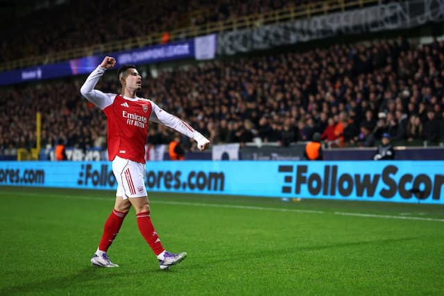 Com Gabriel Jesus e pintura de Martinelli, Arsenal bate o Brugge na Champions Com Gabriel Jesus e pintura de Martinelli, Arsenal bate o Brugge na Champions