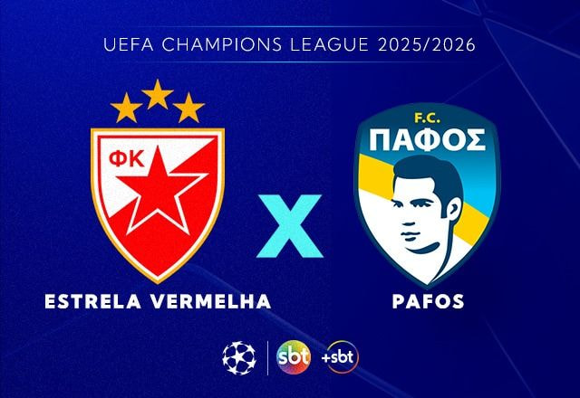 Imagem da noticia SBT transmite Estrela Vermelha x Pafos FC pela Champions League