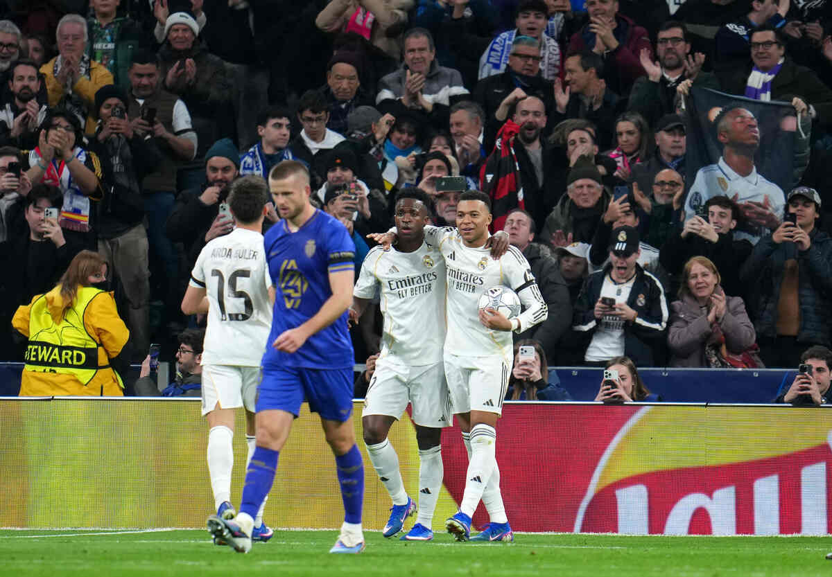 Imagem da noticia Real Madrid goleia o Monaco com show de Vini Jr na Champions