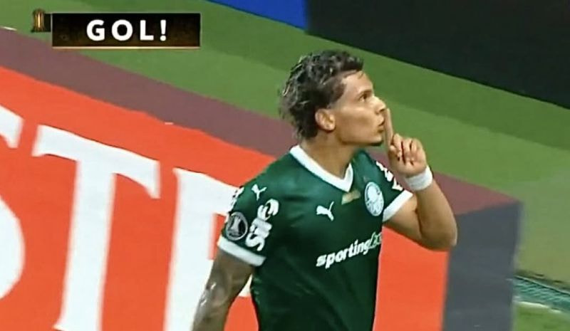 Imagem da noticia Richard Ríos marca e faz gesto de "silêncio" para torcida do Palmeiras na comemoração